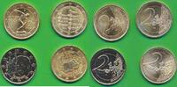 Griechenland Luxemburg Frankreich Deutschland 4x 2 Euro ; vergoldet 4x Münzen Lot -