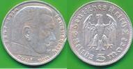 Deutschland Deutsches Reich Drittes Reich 5 Mark Hindenburg ohne HK 3. Reich Hindenburg -