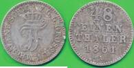 Altdeutschland Deutschland 1/48 Taler Mecklenburg-Schwerin Friedrich Franz II. 1842-1883 -