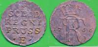 Altdeutschland Deutschland 1 Solidus Schilling Brandenburg-Preußen Friedrich II. der Große 1740-1786. -