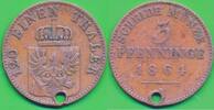 Altdeutschland Deutschland 3 Pfennige Preussen, Wilhelm I. (1861-1888) -