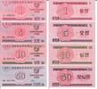 Nordkorea 1 5 10 50 Chon Banknote Geldscheine 1 5 10 50 Chon (alle unc und 1988) 4 Scheine LOT -