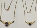 Goldcollier Granatschmuck Antik Granatkette 8 Karat 333er Gold Goldkette mit Granat L: 45 cm -