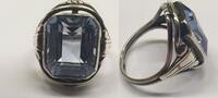 Damenring Ring Antikschmuck Silberring Ring 830er Silber mit blauem Stein -