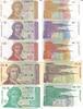 1 5 10 25 100 Dinara 1991 Kroatien Banknote Geldscheine 1 5 10 25 100 Dinara (unc) LOT unc