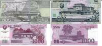 Nordkorea 500 und 1000 Won Banknote Geldscheine 500 (2007) 1000 (2008) Won unc 2 Scheine -
