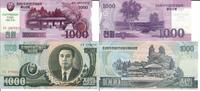 Nordkorea 1000 Won Banknote Geldscheine 1000 Won (2006 und 2008) unc 2 Scheine -