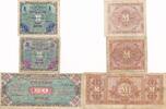Deutschland III. Reich , Alliierte Militärbehörde 1, 5, 20 Mark - vor KN 8stellig, UdSSR-Druck, ohne F, 3 Scheine -