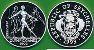 Seychellen 25 Rupees Olympische Spiele 1992 in Barcelona , Silbermünze -