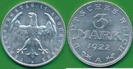 Deutsches Reich Deutschland 3 Mark Münze -