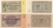 Deutschland Drittes Reich Deutsches Reich 1 und 2 Rentenmark Rentenbankschein, 2 Scheine KN 8stellig, rot -