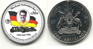 Uganda 1000 Shillings Mit Farbaufkleber " Michael Schumacher " -