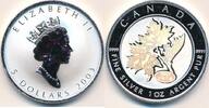Kanada $ 5 Dollars Three Maple Leafs mit Hologramm , 1 Unze Silber 999er -