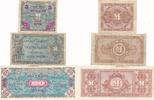 5, 10, 20 Mark, 3 Scheine 1944 Deutschland III. Reich , Alliierte Militärbehörde - vor KN 8stellig und 9stelig, UdSSR-Druck, ohne F, 3 Scheine III