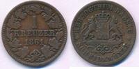 Altdeutschland Deutschland 1 Kreuzer Nassau, Herzogtum, Adolph (1839-1866) -