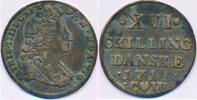 Dänemark XVI, 16 Skilling Frederik IV. 1699-1730 -