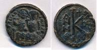 Byzanz Halbfollis Justinus II & Sophia Half Follis -