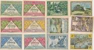 Rehmen 6 Notgeldscheine der Stadt 2 x 25 u. 4 x 50 Pfennig -