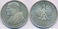 Polen 1000 Zloty Zlotych Papst Johannes Paul II. (1979-2005) , Silbermünze -