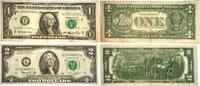 USA - Vereinigte Staaten v. Amerika 1 Dollar, 2 Dollars Banknoten 2 Stück Lot, 1 Dollar(Serie B), 2 Dollars(Serie K) -