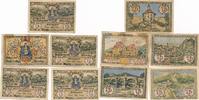 Wartha Notgeldscheine der Schlesischen Wallfahrtstadt, 4 x 75 Pfennig, 1 x 25 Pf. -