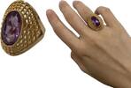 Russland Goldschmuck vintage 14 K 583 er Godl Ring Goldring mit Amtehyst -