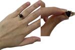 Antik Goldschmuck 8K, 333er Gold Ring mit Onyx, Goldring rotgold -