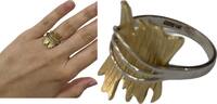 Goldschmuck 14K, 585er Gold Goldring, Damenring bicolor -