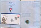 Schweiz 0,85 F.s. Euro Briefmarke und Münze Offizieller UNO Brief -