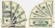 USA - Vereinigte Staaten v. Amerika 5x 20 Dollar: $ 100 Dollars 5 Scheine, Ersatznoten, aufeinanderfolgende Nummern , KN -