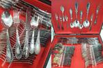 100er Silber Auflage MICHELIN, Rokoko Besteck 12 Personen, 70 teile, org. Besteckkasten -