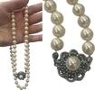 Goldschmuck Perlenschmuck 14K, 585er Gold Verschluß, Smaragd, Akoya Perlencollier Perlenkette -
