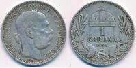 Österreich 1 Korona Krone Franz Joseph I. (1848-1916), Kremnitz -