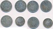 Deutschland Kaiserreich 3x 1 Mark, 1x 1/2Mark Münzen Lot , 4 Stück -