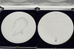 DDR Deutschland Meissen Medaille Biskuit-Porzellan, 150. Todestag Johann Wolfgang Goethe -