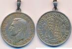 Großbritannien 1/2 Half Crown Silber Anhänger, Georg VI. (1936-1952) -