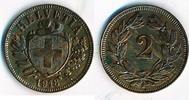 Schweiz 2 Rappen leichte Patina -