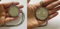 Maria-Theresien Taler in 925er Sterling Silber gefasst und 800er Silberkette -
