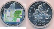 Deutschland 100 Euro Banknote Medaille der Europäischen Währung 2002 Der 100 Euro Schein -
