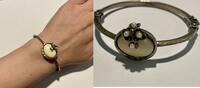 Silberarmreif Pe 835er Silber mit Saatperlen und Sicherheitsacht -