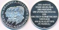 Deutschland Russland Sowjetunion UDSSR CCCP 1000er Silber Medaille Silbermedaille Scheel Brandt Kossygin Gromyko -