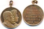 Kaiserreich Deutsches Reich Deutschland Medaille Württemberg, Wilhelm II und Charlotte auf die Silberhochzeit -