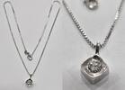 Goldschmuck Brillantschmuck Weissgold 14K 585 er Gold Kette Anhänger mit Brillant 0,30 Ct -