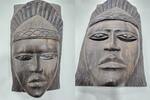 Afrika Elfenbeinküste Alte Holz Maske Große Gesichtmaske , Tribal Kunst -