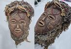 Afrika Alte Holzfigur, massiv Große Gesichtmaske , Tribal Kunst -