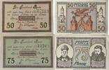 Deutschland, Deutsches Reich 50,75 Pfennig 2 x Notgeldschein, Stadt Pyritz -