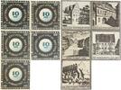 Deutschland, Deutsches Reich 5 x 10 Pfennig 5 x Notgeldschein, Stadt Halle -