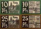 Deutschland, Deutsches Reich 10,25 Pfennig 2 x Notgeldschein, Stadt Roda -