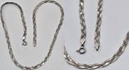 Silberschmuck 925er Silber vintage Geflochtetes Silbercollier 925er Silber Kette Collier -