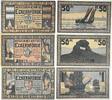 Deutschland, Deutsches Reich 1 Mark, 2 x 50 Pfennig 3 x Notgeldschein, Stadt Eckernförde, Schleswig-Holstein -